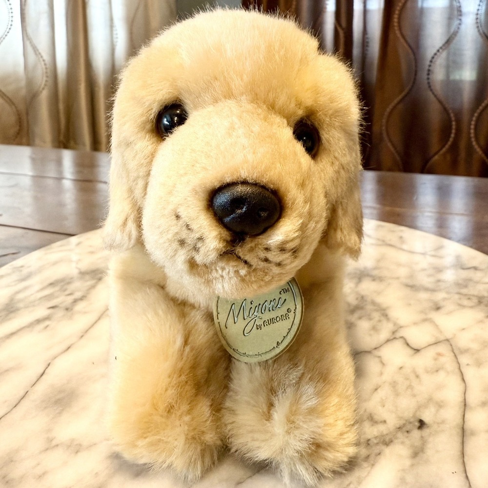 Miyoni Aurora Golden Yellow Lab‎ Retriever Pup Dog 9" Long Plush Stuffed Animal